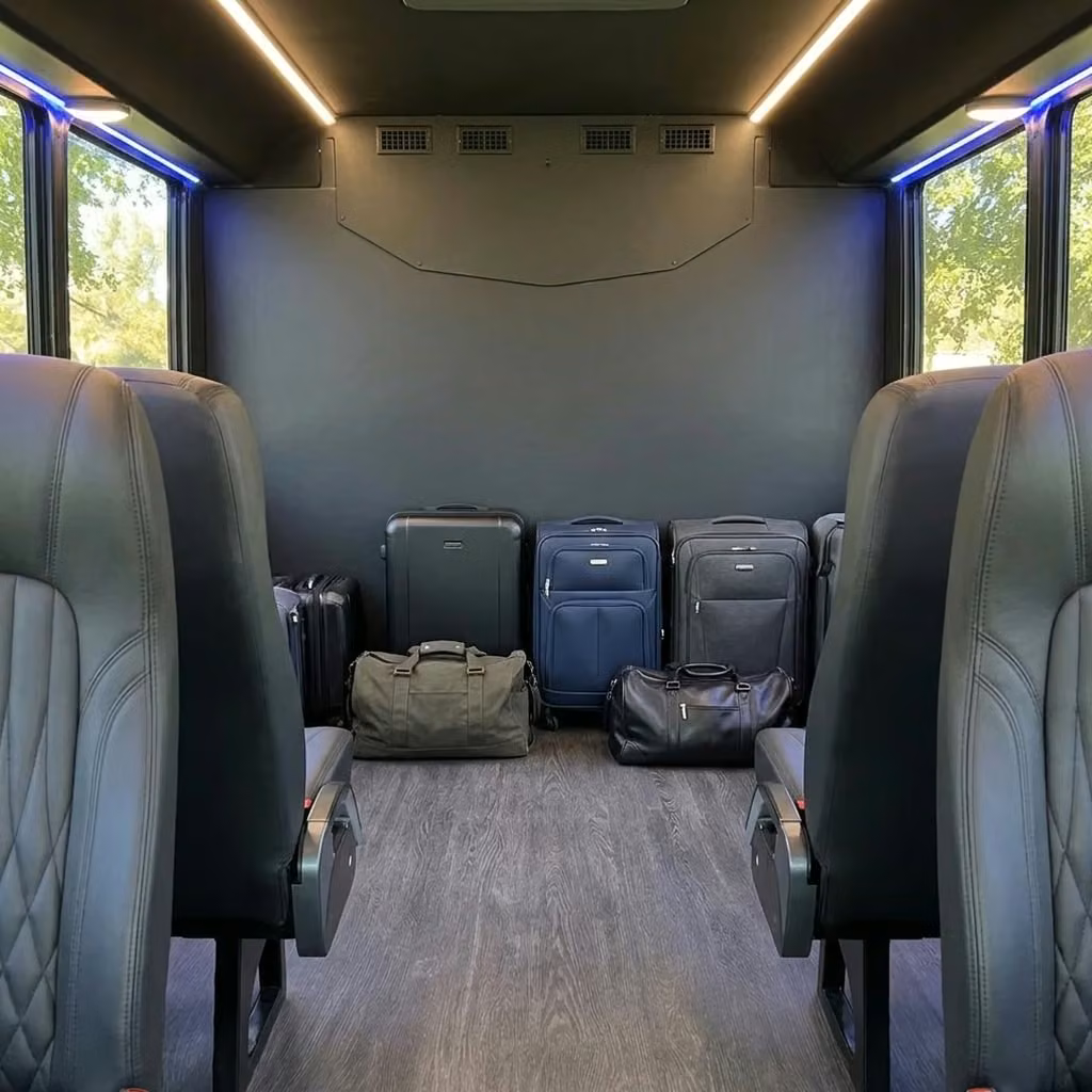 post falls 20 passenger minibus luggage area