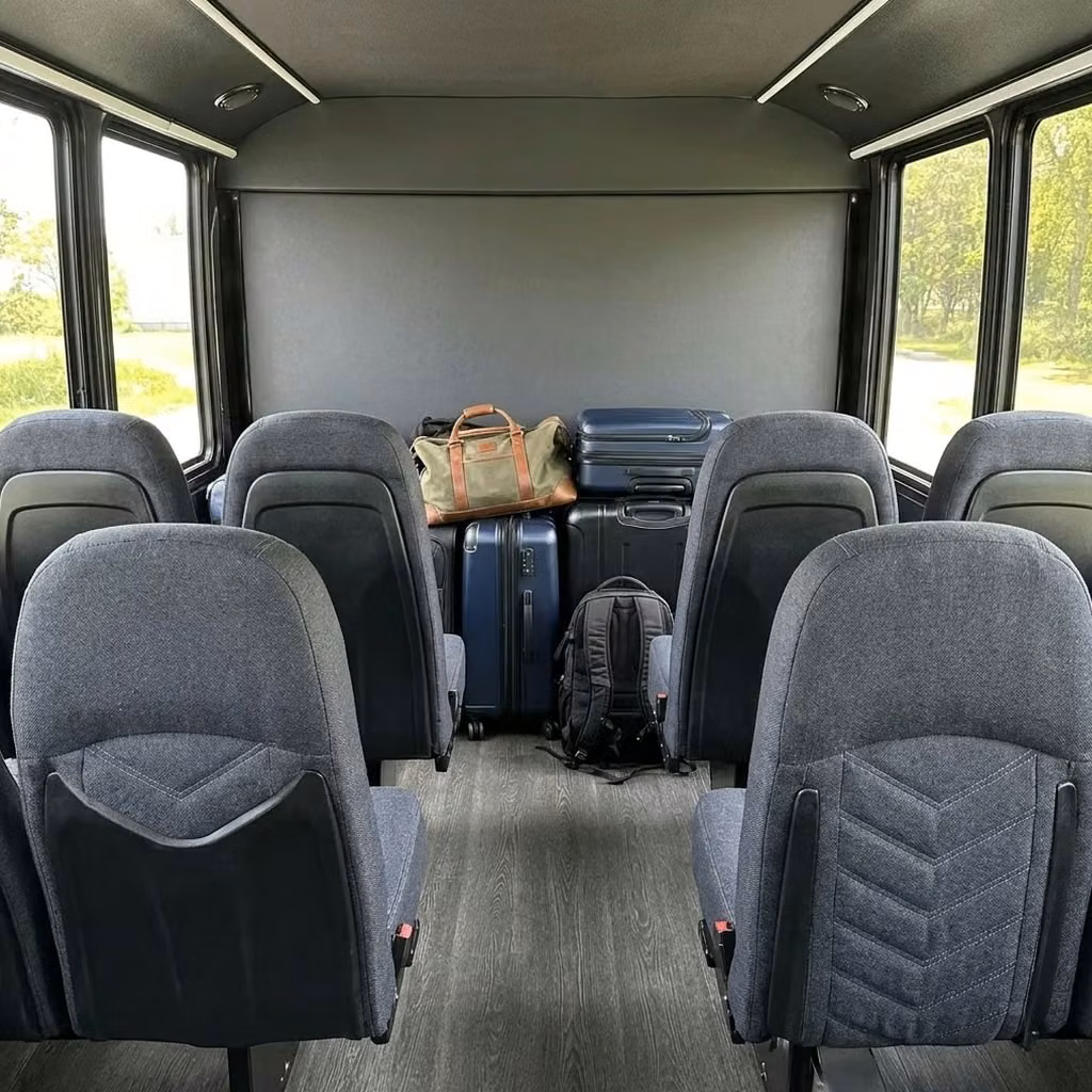 post falls 25 passenger minibus luggage area