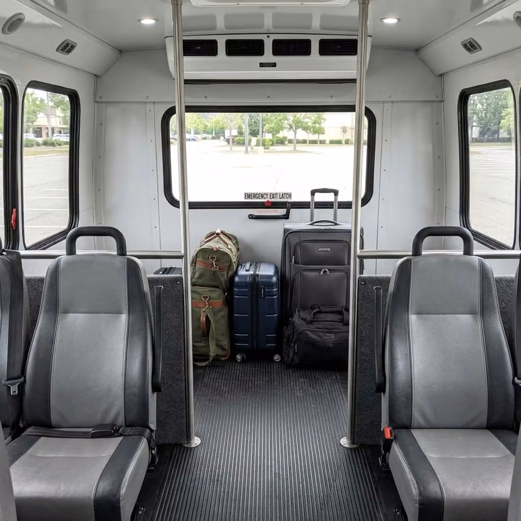 post falls 30 passenger minibus luggage area