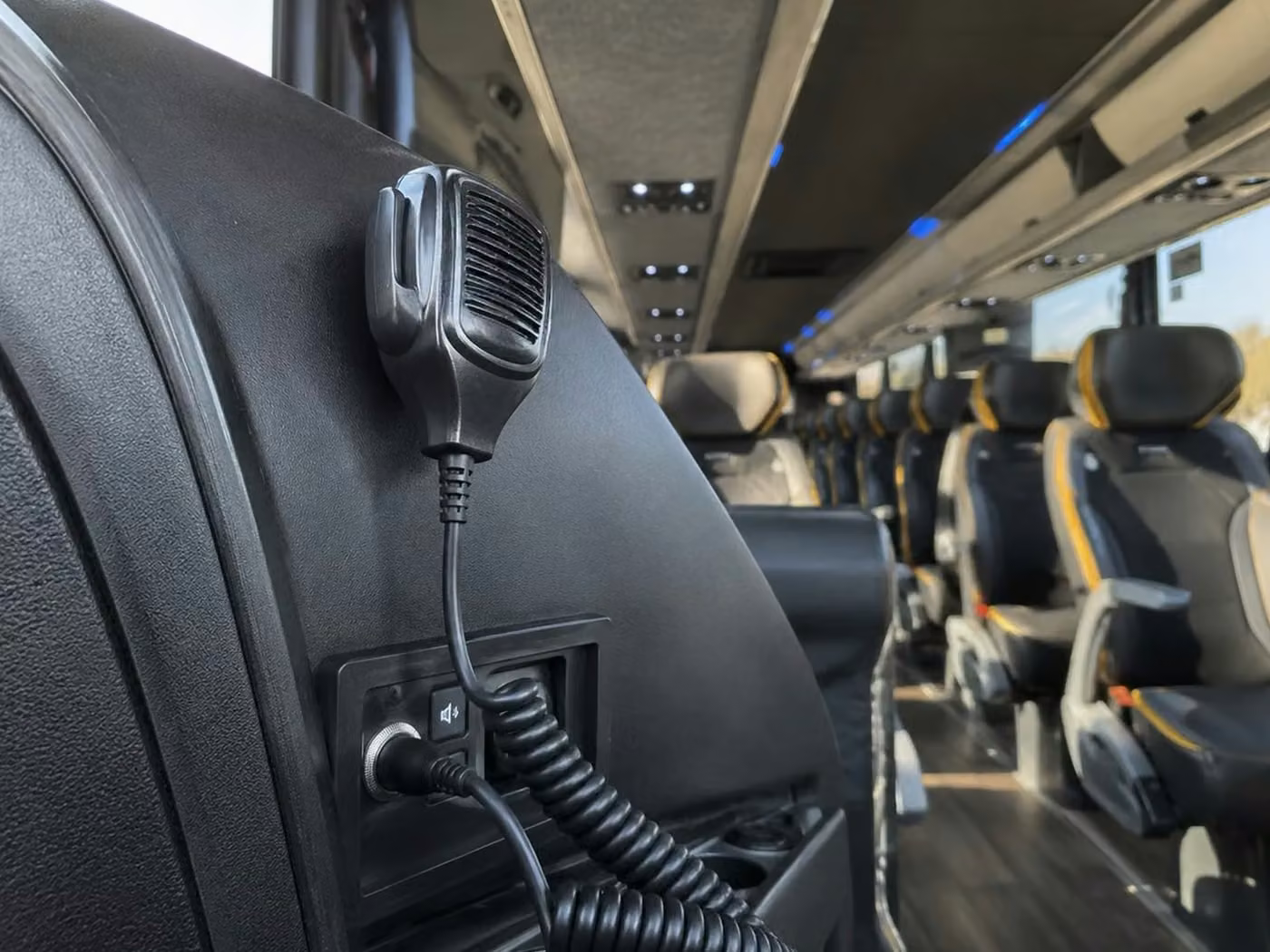 post falls 56 passenger charter bus pa system