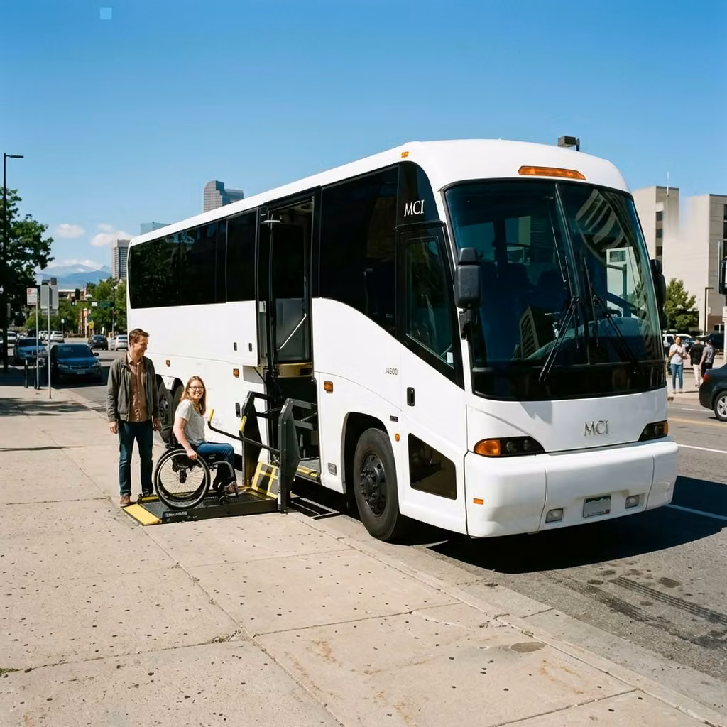 post falls 56 passenger charter bus wheelchair lift
