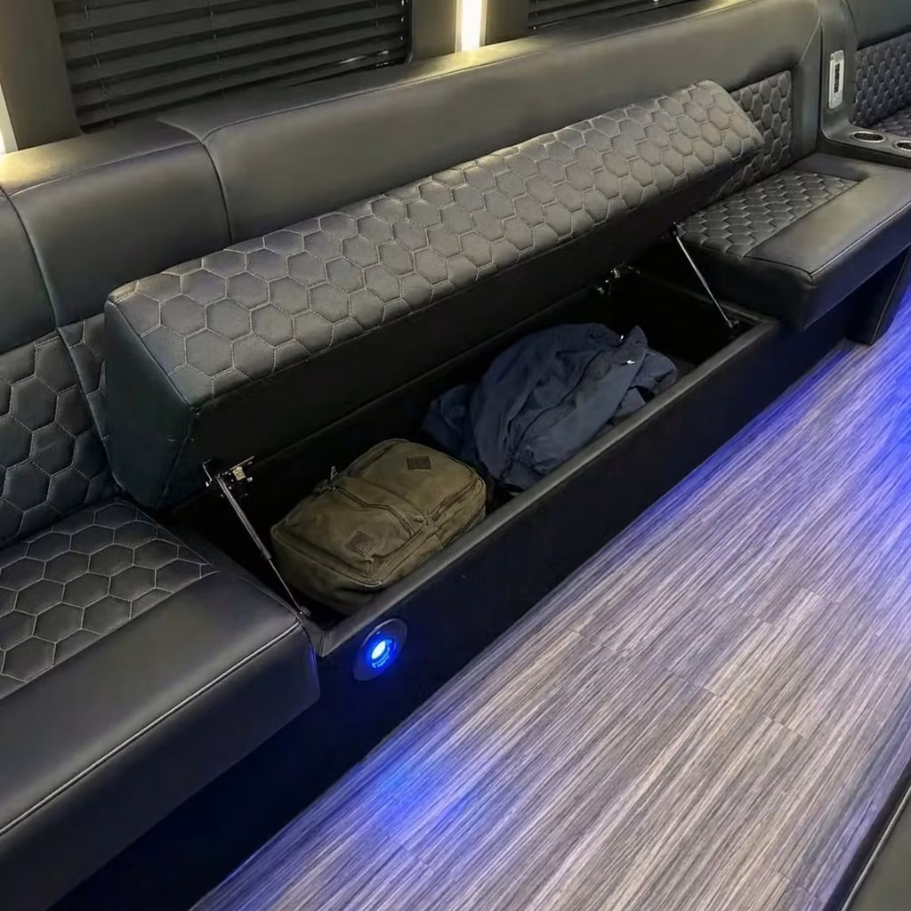 post falls party bus under seat storage