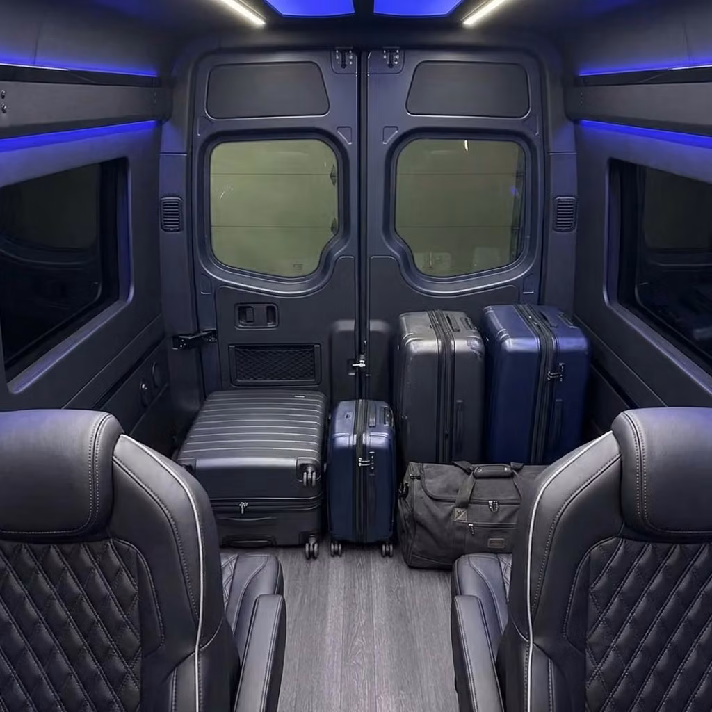 post falls sprinter van rental with driver luggage area